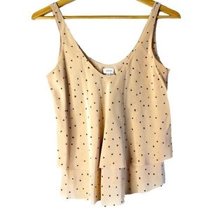 T.Babaton silk tank with polk dots
